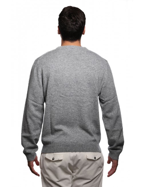 maglione socks burger and fries UOMO 06 GRIGIO CHIARO - BFK44105 vista posteriore indossato