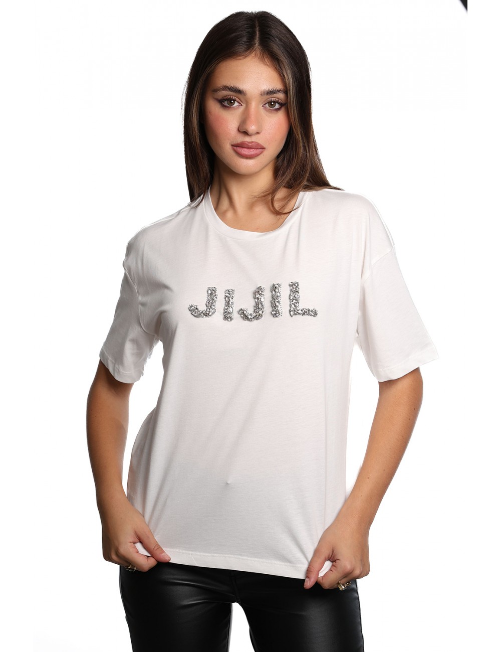 t-shirt jijil DONNA PANNA - JPI24TS319 vista frontale indossata