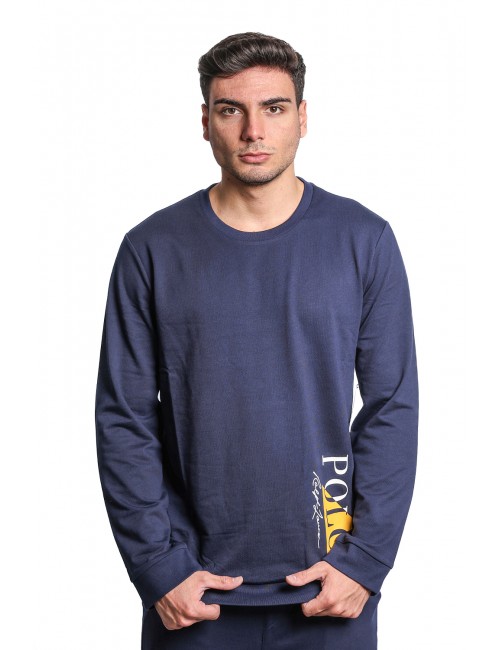 felpa polo ralph lauren UOMO NAVY - 714932514001 vista frontale indossata