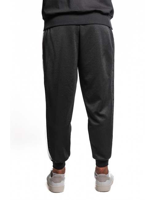 pantalone tuta maison 9 paris UOMO NERO/BIANCO - M9P4361 vista posteriore indossato