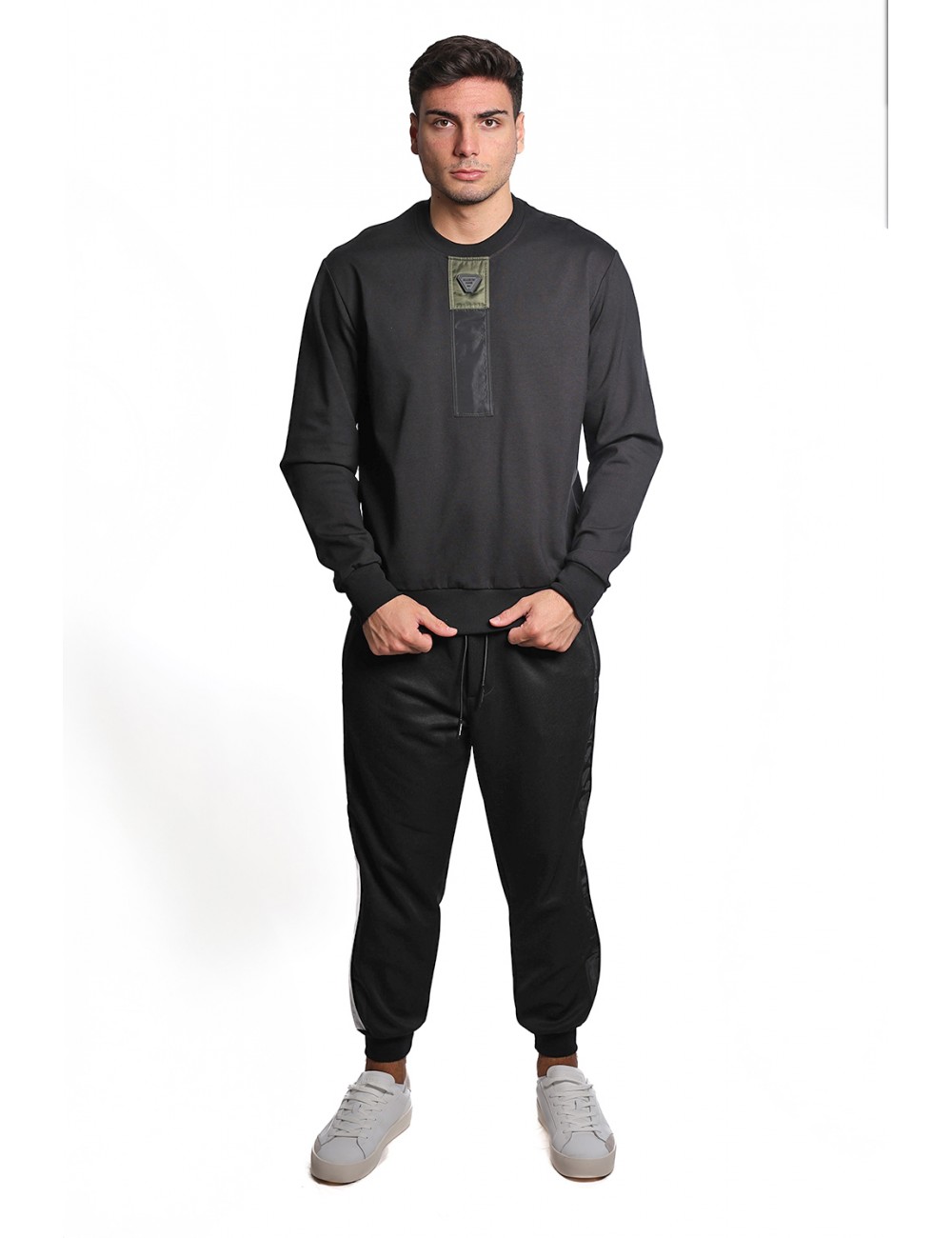 pantalone tuta maison 9 paris UOMO NERO/BIANCO - M9P4361 vista frontale completo pantalone tuta maison 9 paris UOMO NERO/BIANCO - M9P4361 vista frontale completo