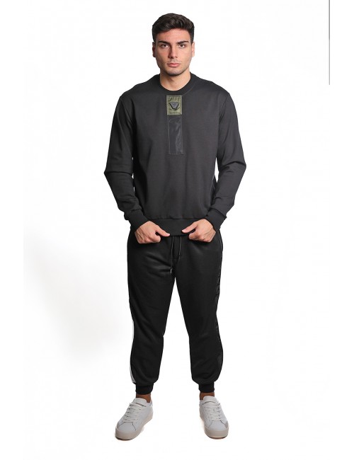 pantalone tuta maison 9 paris UOMO NERO/BIANCO - M9P4361 vista frontale completo