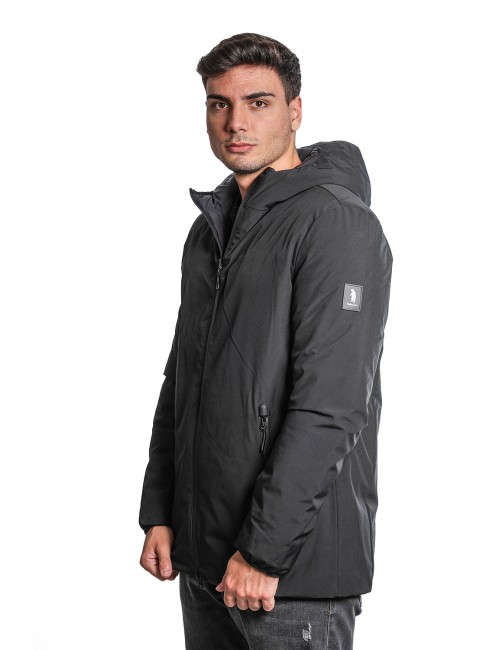 giubbino double face refrigue UOMO BLACK - 2811O00017 - FINN REVERSIBILE  vista laterale trama liscia