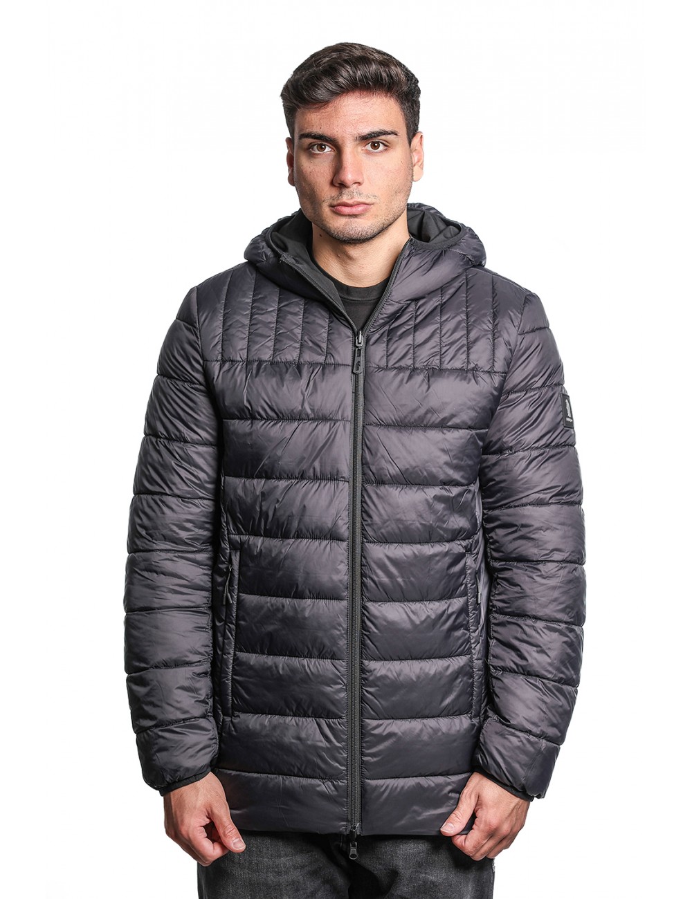 giubbino double face refrigue UOMO BLACK - 2811O00017 - FINN REVERSIBILE  vista frontale trama trapuntata