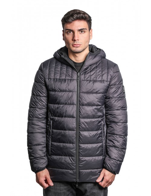 giubbino double face refrigue UOMO BLACK - 2811O00017 - FINN REVERSIBILE  vista frontale trama trapuntata