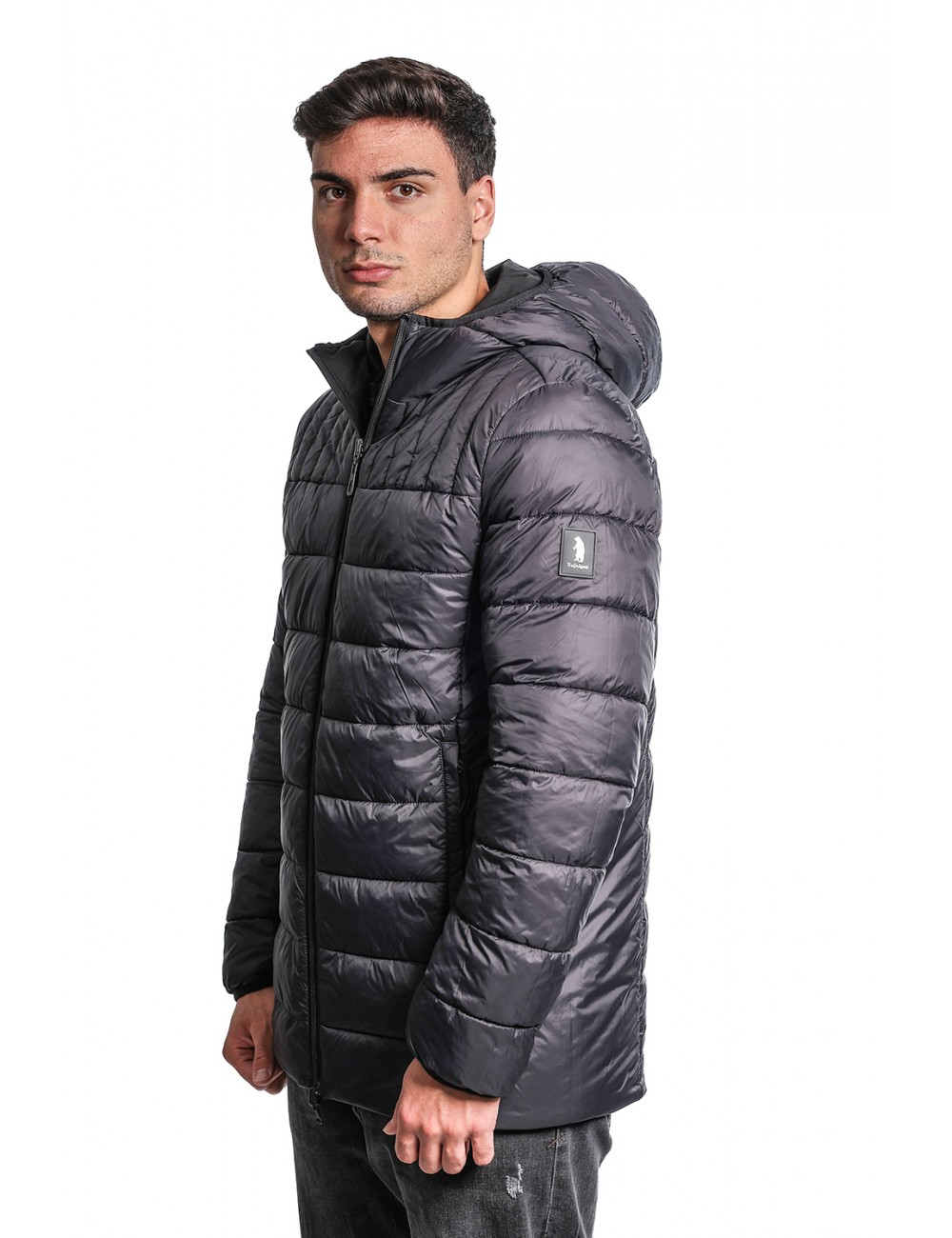 giubbino double face refrigue UOMO BLACK - 2811O00017 - FINN REVERSIBILE  vista laterale trama trapuntata