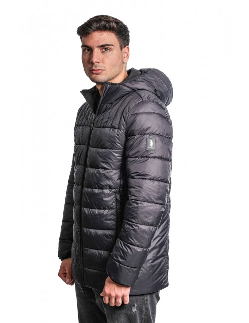 giubbino double face refrigue UOMO BLACK - 2811O00017 - FINN REVERSIBILE  vista laterale trama trapuntata