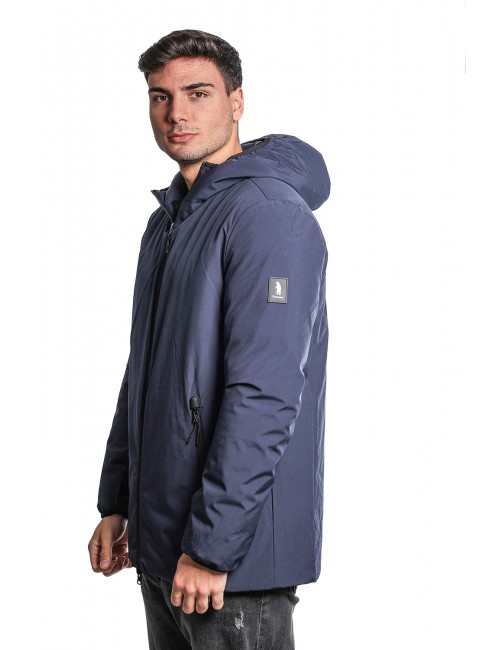 giubbino double face refrigue UOMO NAVY - 2811O00017 - FINN REVERSIBILE vista laterale trama liscia