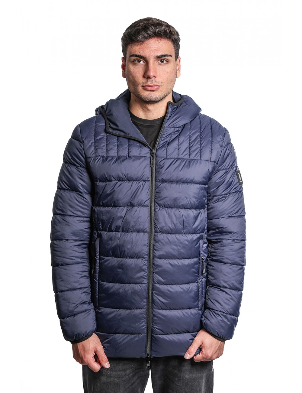 giubbino double face refrigue UOMO NAVY - 2811O00017 - FINN REVERSIBILE vista frontale trama trapuntata