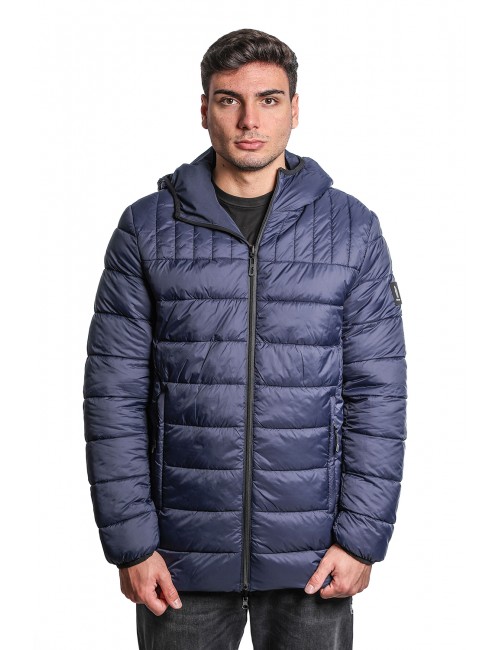 giubbino double face refrigue UOMO NAVY - 2811O00017 - FINN REVERSIBILE vista frontale trama trapuntata