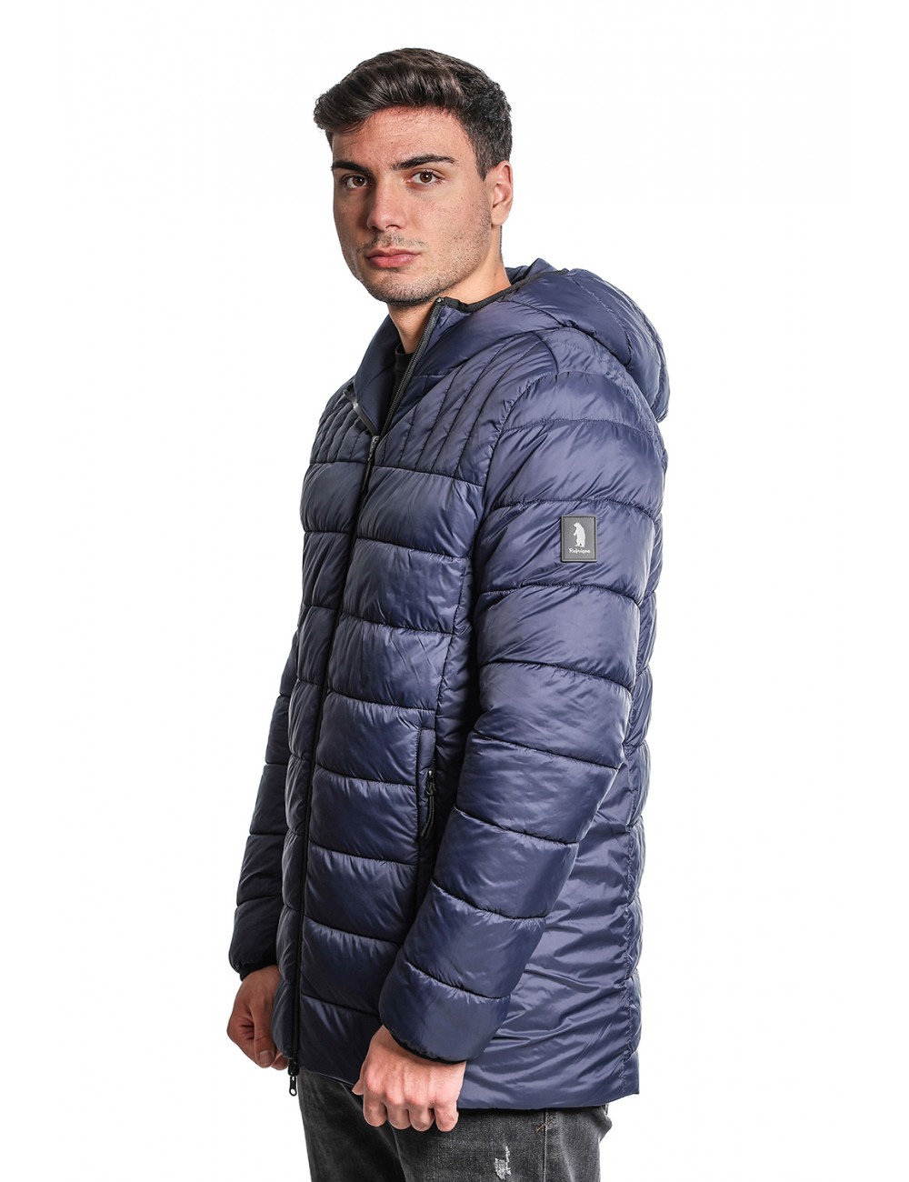 giubbino double face refrigue UOMO NAVY - 2811O00017 - FINN REVERSIBILE vista laterale trama trapuntata