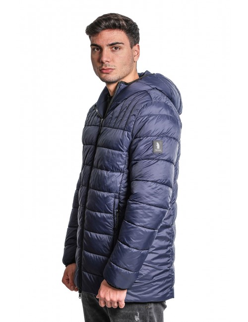 giubbino double face refrigue UOMO NAVY - 2811O00017 - FINN REVERSIBILE vista laterale trama trapuntata