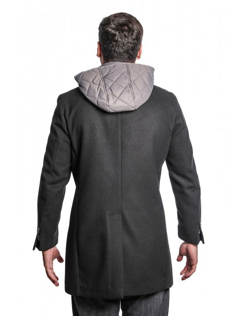 cappotto bharnaba philosophy UOMO NERO - NIGERIA - CP-2010GB vista posteriore indossato