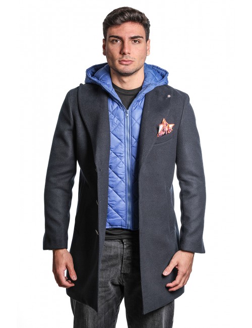 cappotto bharnaba philosophy UOMO BLU - NIGERIA - CP-2010GB vista frontale