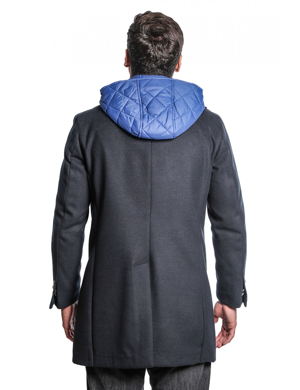 cappotto bharnaba philosophy UOMO BLU - NIGERIA - CP-2010GB vista posteriore indossato