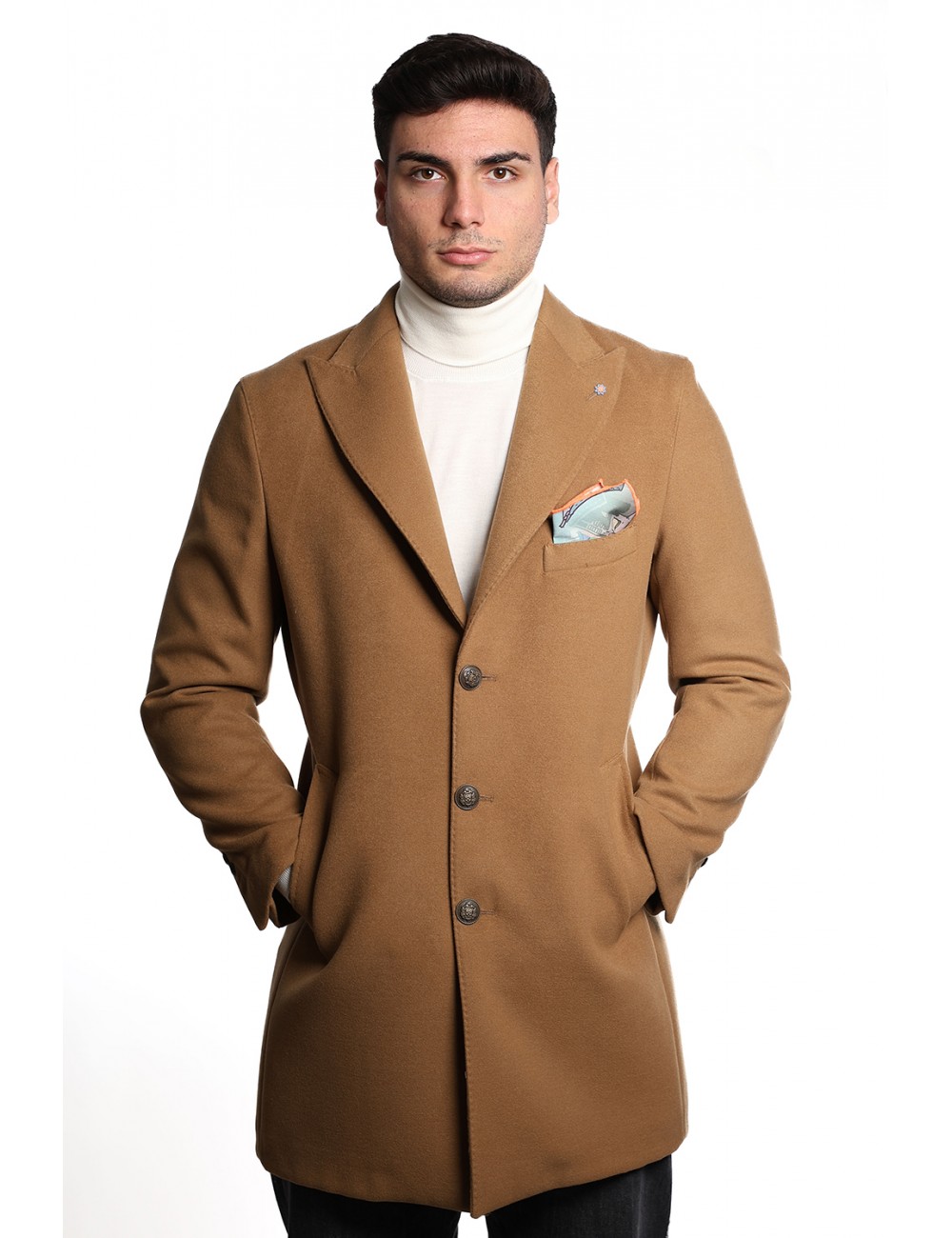 cappotto bharnaba philosophy UOMO CAMMELLO - NIGERIA - MCP-720 vista frontale