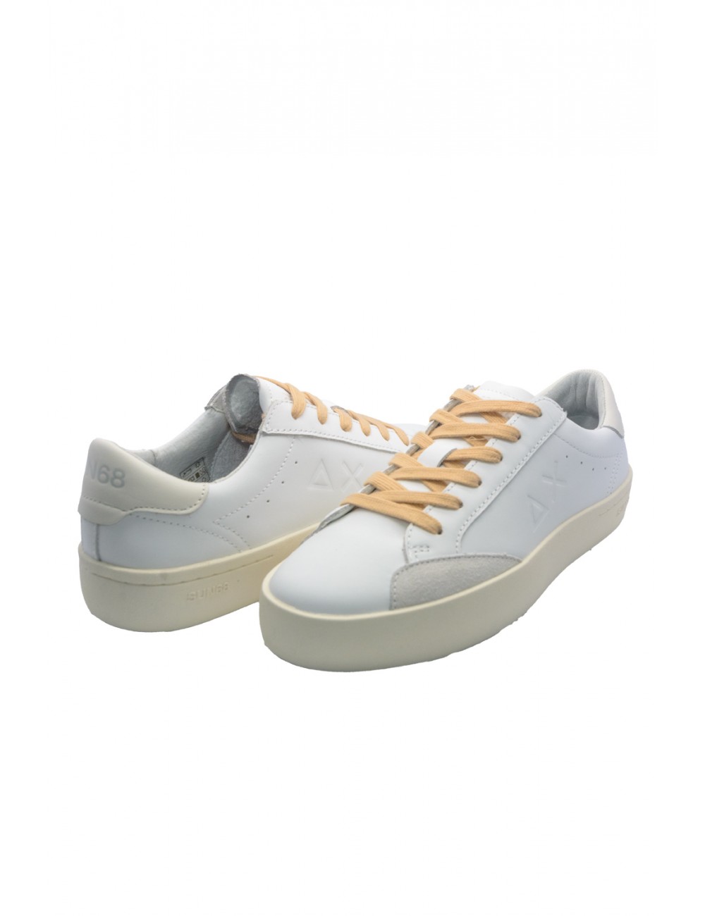 scarpe sun68 UOMO 0131 BIANCO/BIANCO PANNA - STREET LEATHER vista laterale