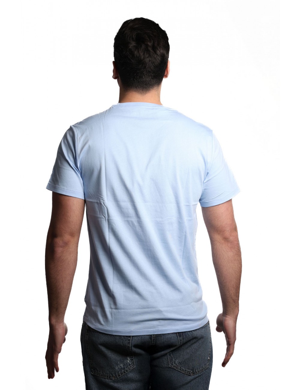 t-shirt polo ralph lauren UOMO AZZURRA BLUE - 714899613018 vista frontale