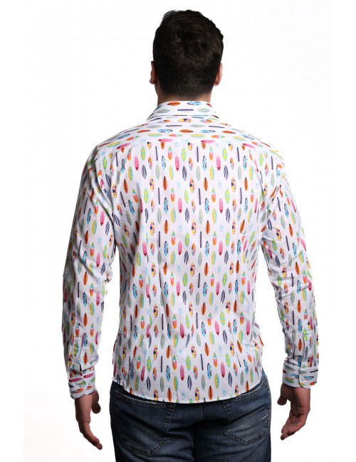 camicia alessandro lamura UOMO BIANCA V.U - SAM3028 vista posteriore