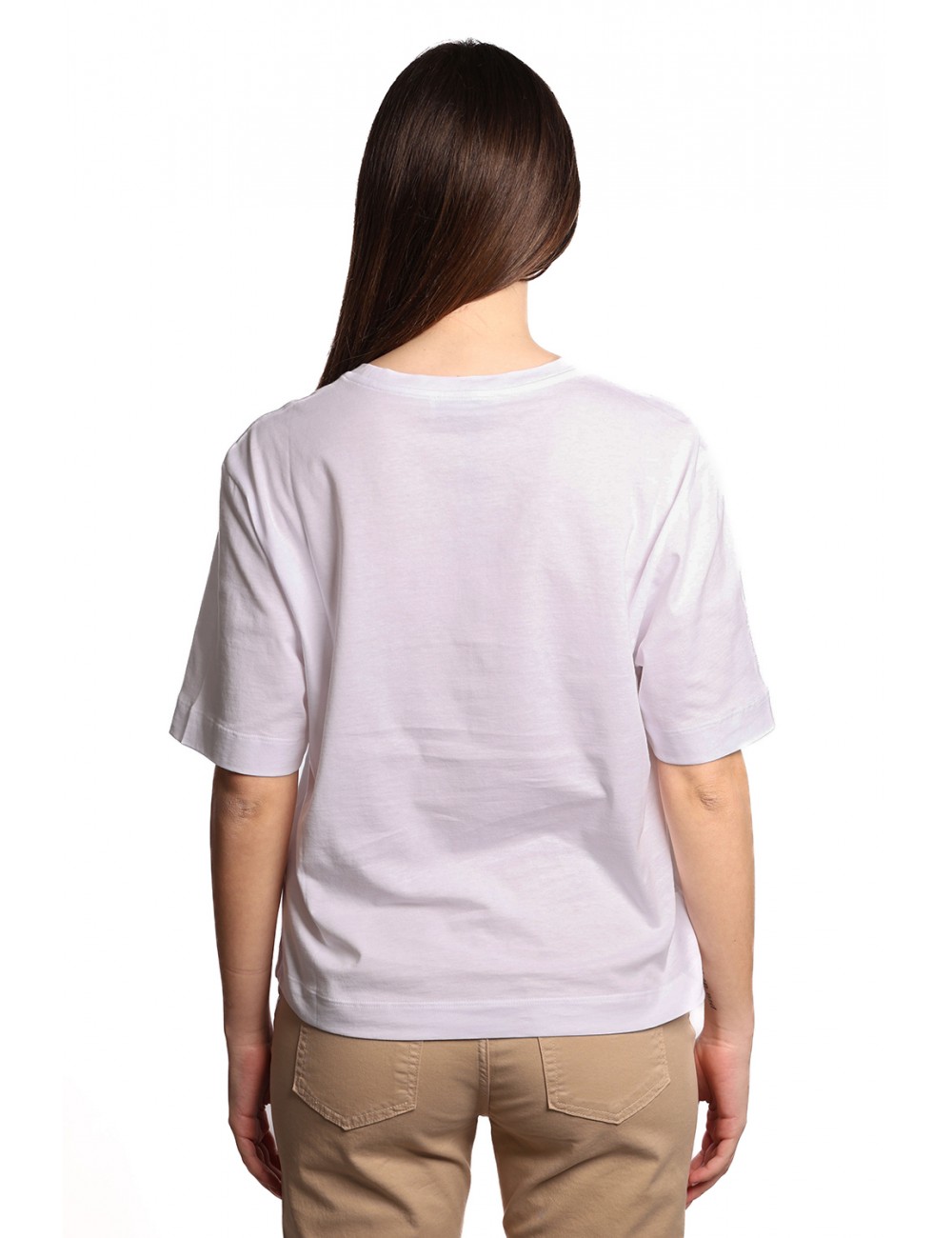 t-shirt jijil DONNA BIANCA 1463 IRIS CORALLO/GIALLO - JPE25TS228 vista frontale