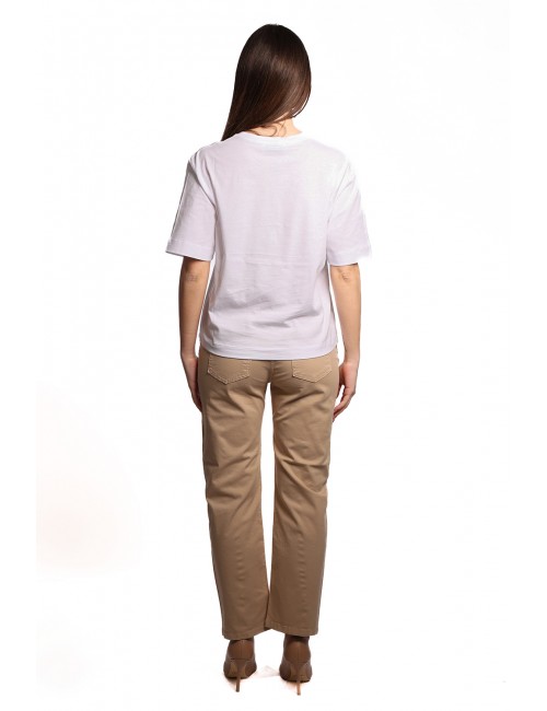 t-shirt jijil DONNA BIANCA 1463 IRIS CORALLO/GIALLO - JPE25TS228 vista completo posteriore