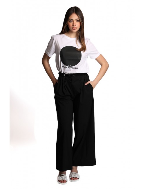 t-shirt jijil DONNA 0088 BIANCA E NERA - JPE25TS032 vista completo frontale