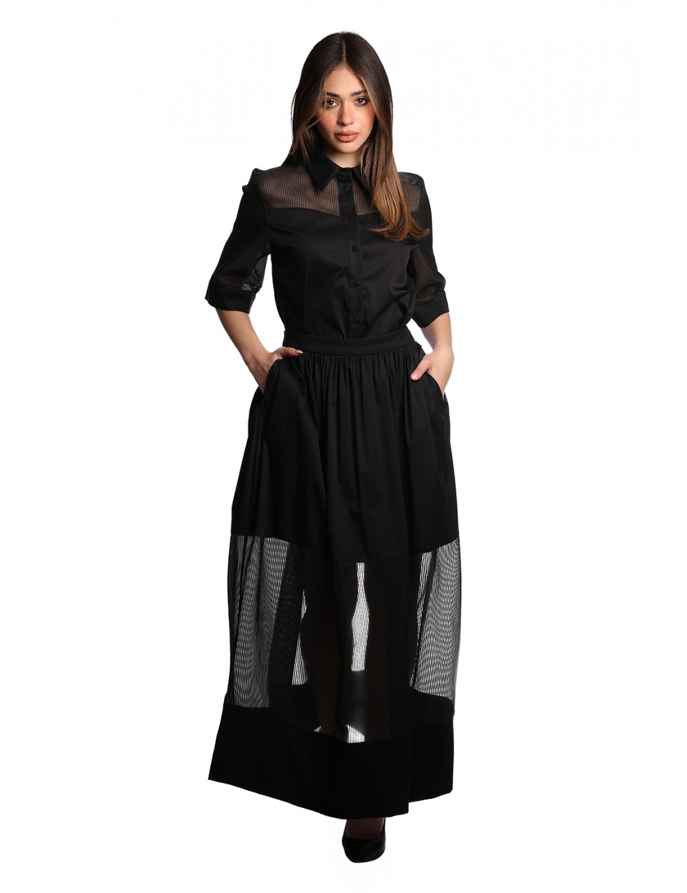 gonna jijil DONNA 0002 NERA - JPE25GO263 vista completo frontale