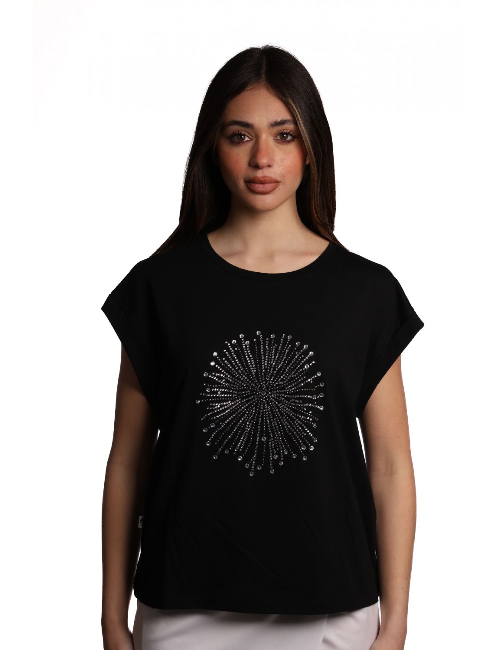 t-shirt jijil DONNA 0002 NERO - JPE25TS137 vista frontale