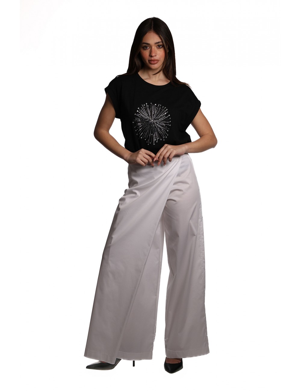 t-shirt jijil DONNA 0002 NERO - JPE25TS137 vista completo frontale t-shirt jijil DONNA 0002 NERO - JPE25TS137 vista completo frontale