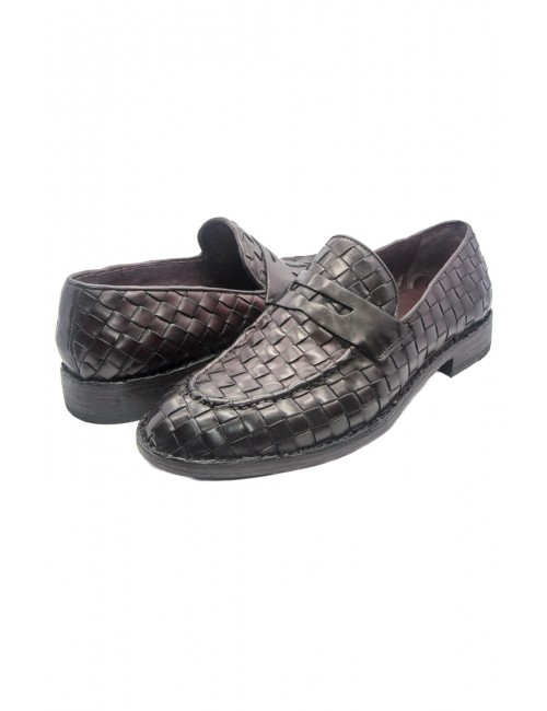 mocassini brecos UOMO LAVATO BORDEAUX - 11978E25 vista frontale