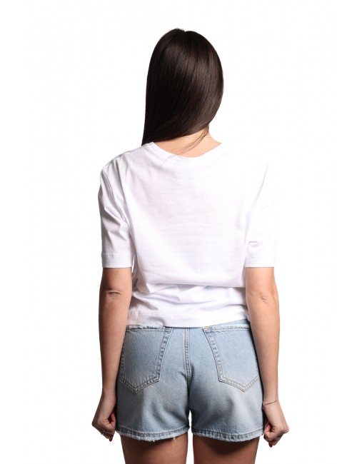 t-shirt jijil DONNA BIANCA 1459 WATER FLOWER BLU - JPE25TS226 vista posteriore