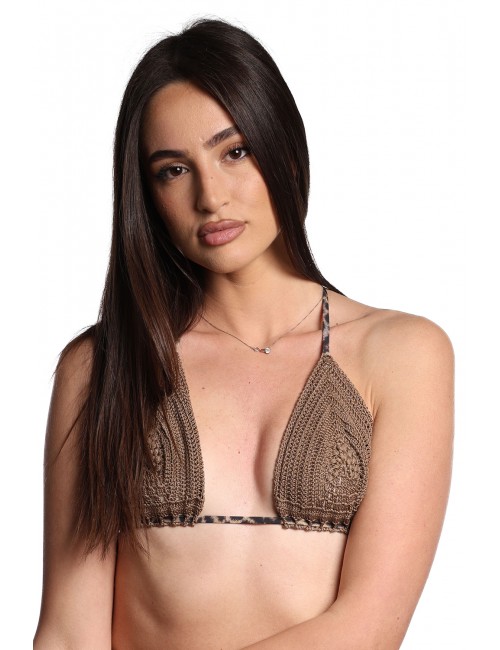 costume matinée DONNA MARRONE E BEIGE UNICO - EM2151 vista frontale triangolo