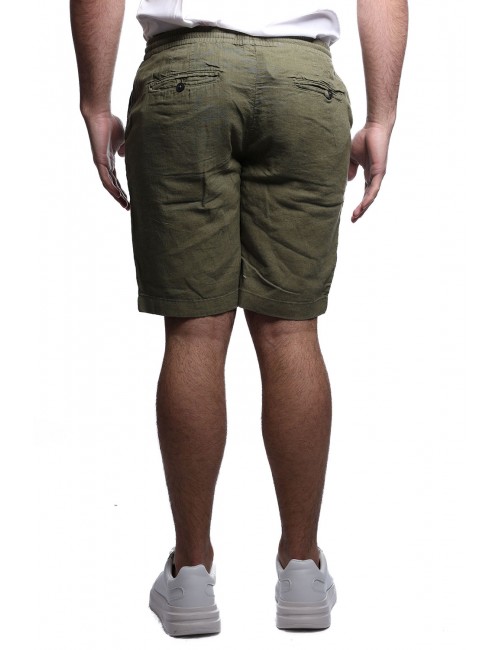 pantaloncino censured UOMO OLIVE GREEN - BM C206 T COL4 34 vista posteriore