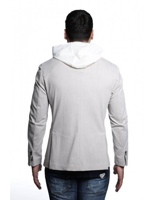 giacca bharnaba philosophy UOMO GRIGIO CHIARO PERLA - AMARANTO - GKS992CP vista posteriore