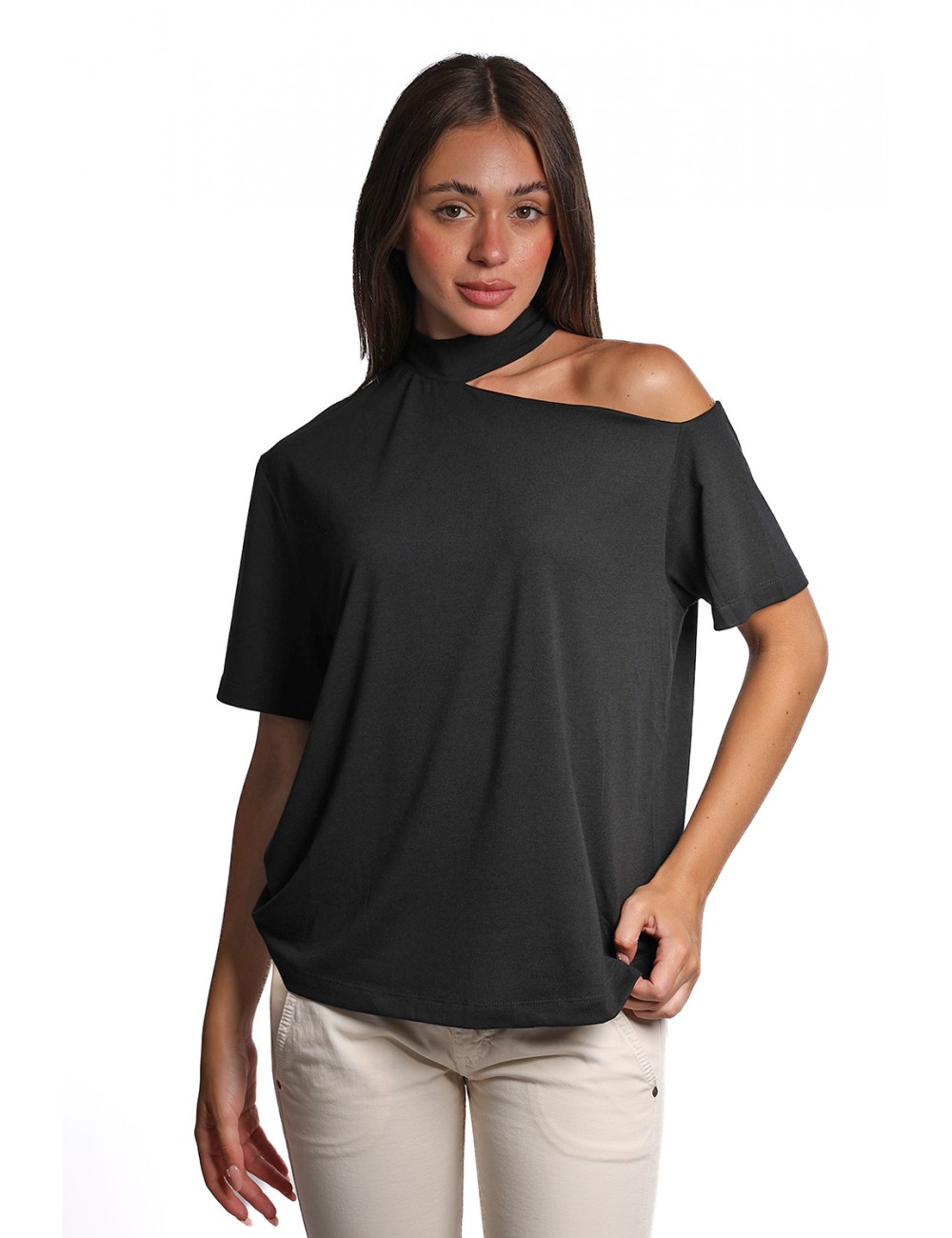 t-shirt jijil DONNA 0002 NERA - JPI24TS320 vista frontale