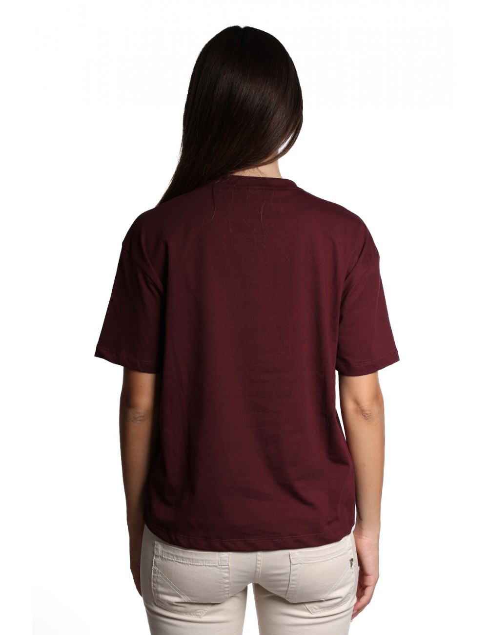 t-shirt jijil DONNA BORDEAUX 1349 DARK WINE - JPI24TS319 vista frontale