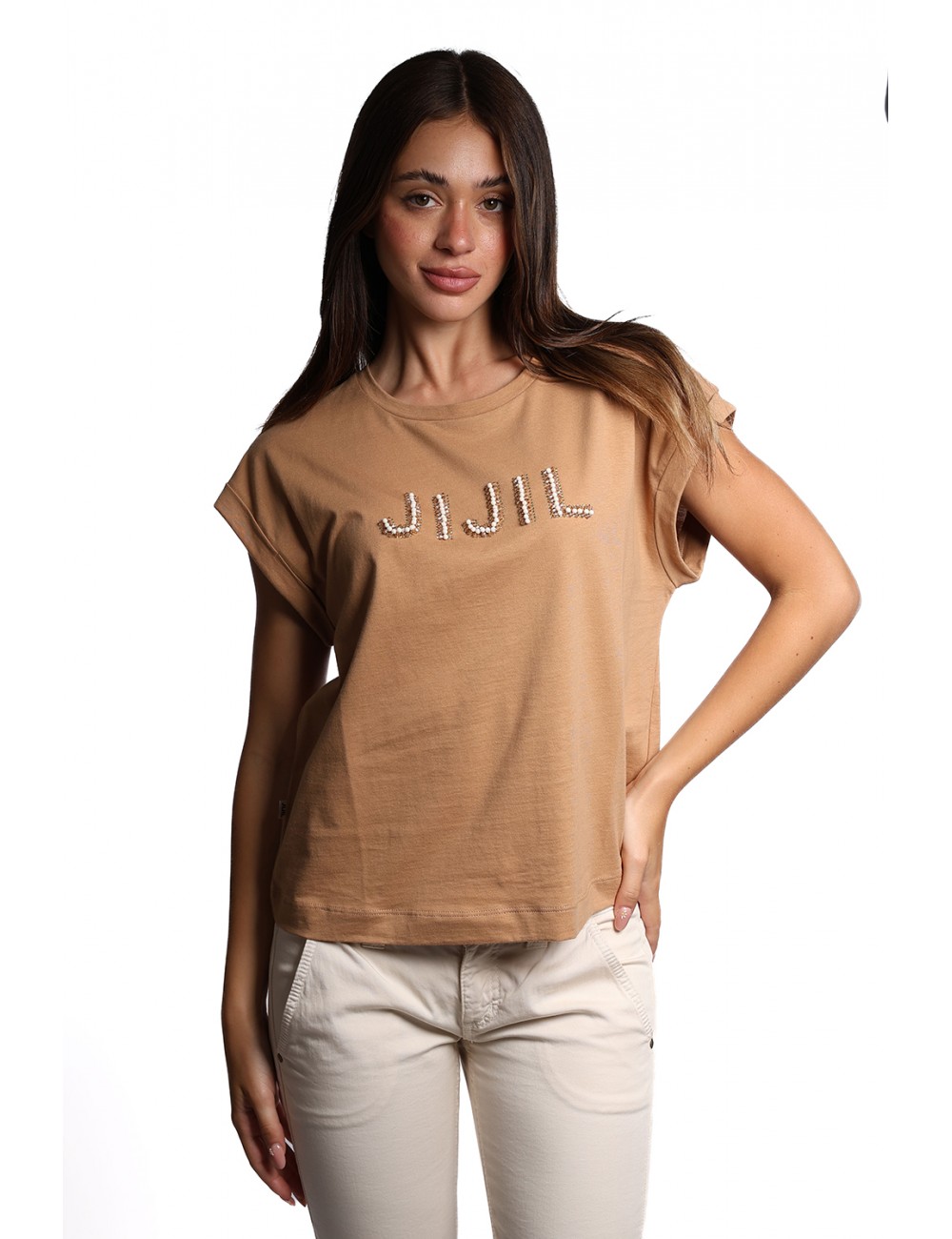 t-shirt jijil DONNA 0013 CAMMELLO - JPE25TS336 vista frontale