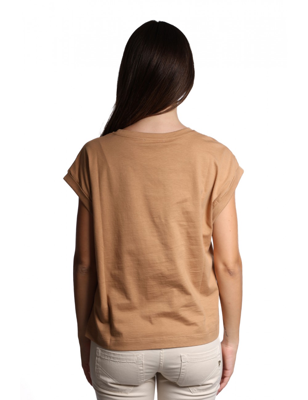 t-shirt jijil DONNA 0013 CAMMELLO - JPE25TS336 vista frontale
