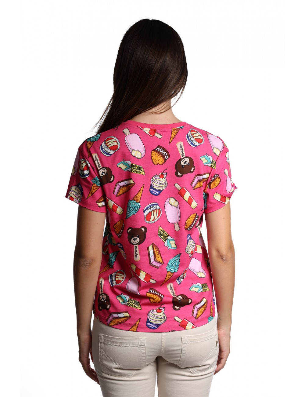 t-shirt moschino DONNA FUCSIA 1206 - V2A0707 - 9413 vista posteriore t-shirt moschino DONNA FUCSIA 1206 - V2A0707 - 9413 vista posteriore