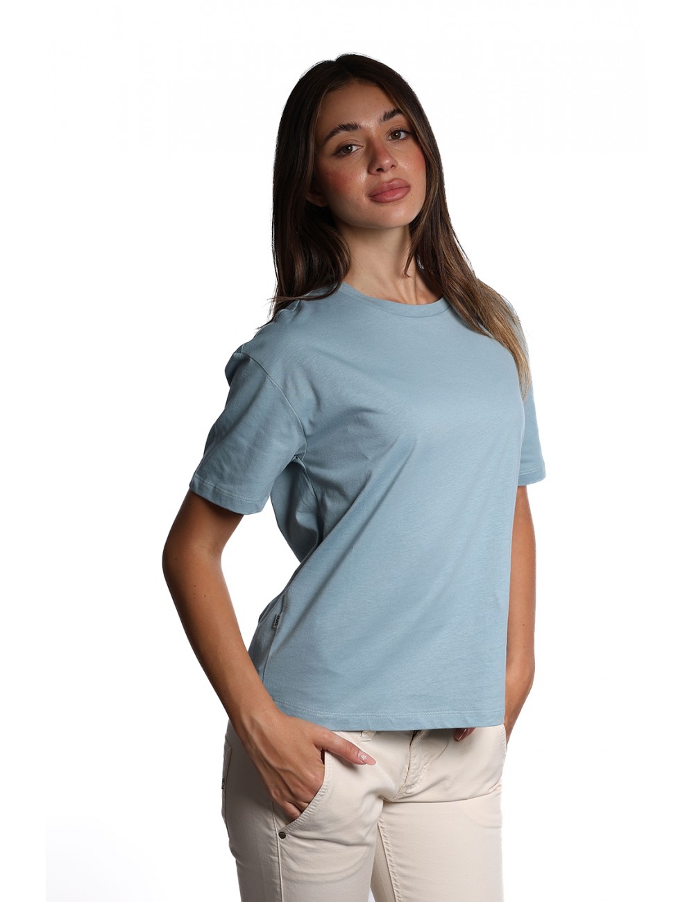t-shirt jijil DONNA TURCHESE 1109 CRYSTAL - JPI24TS319 vista frontale