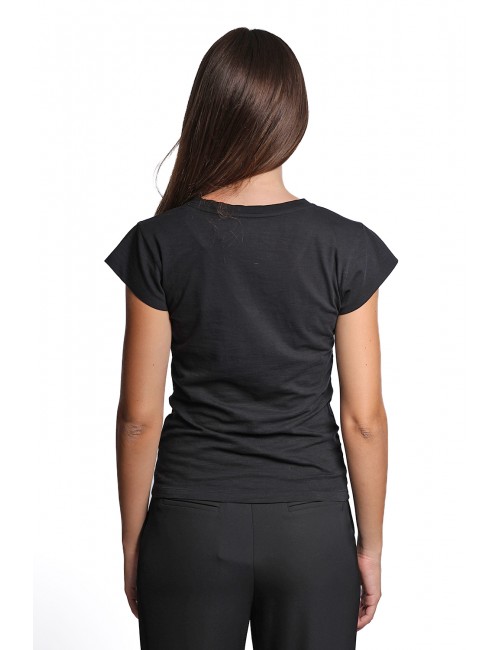 t-shirt censured DONNA BLACK - TW 6456 T JSSG 90 vista posteriore
