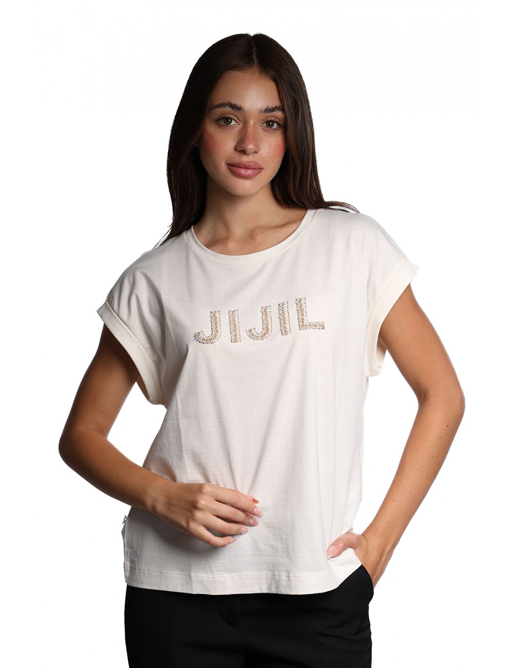 t-shirt jijil DONNA 0706 BURRO - JPE25TS336 vista frontale