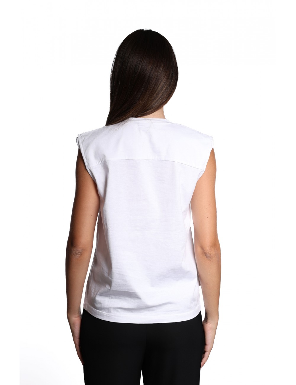 t-shirt jijil DONNA 0088 BIANCA E NERA - JPE23TS443 vista frontale