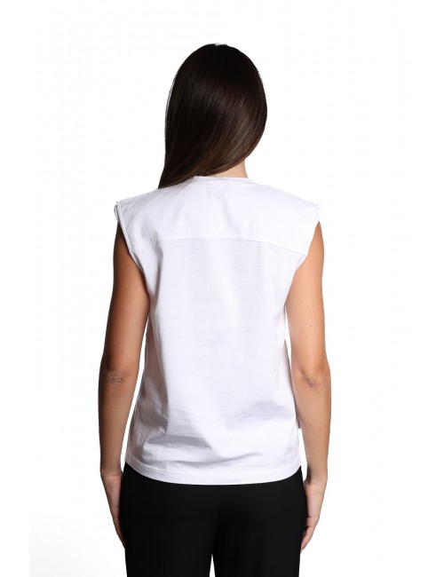 t-shirt jijil DONNA 0088 BIANCA E NERA - JPE23TS443 vista posteriore