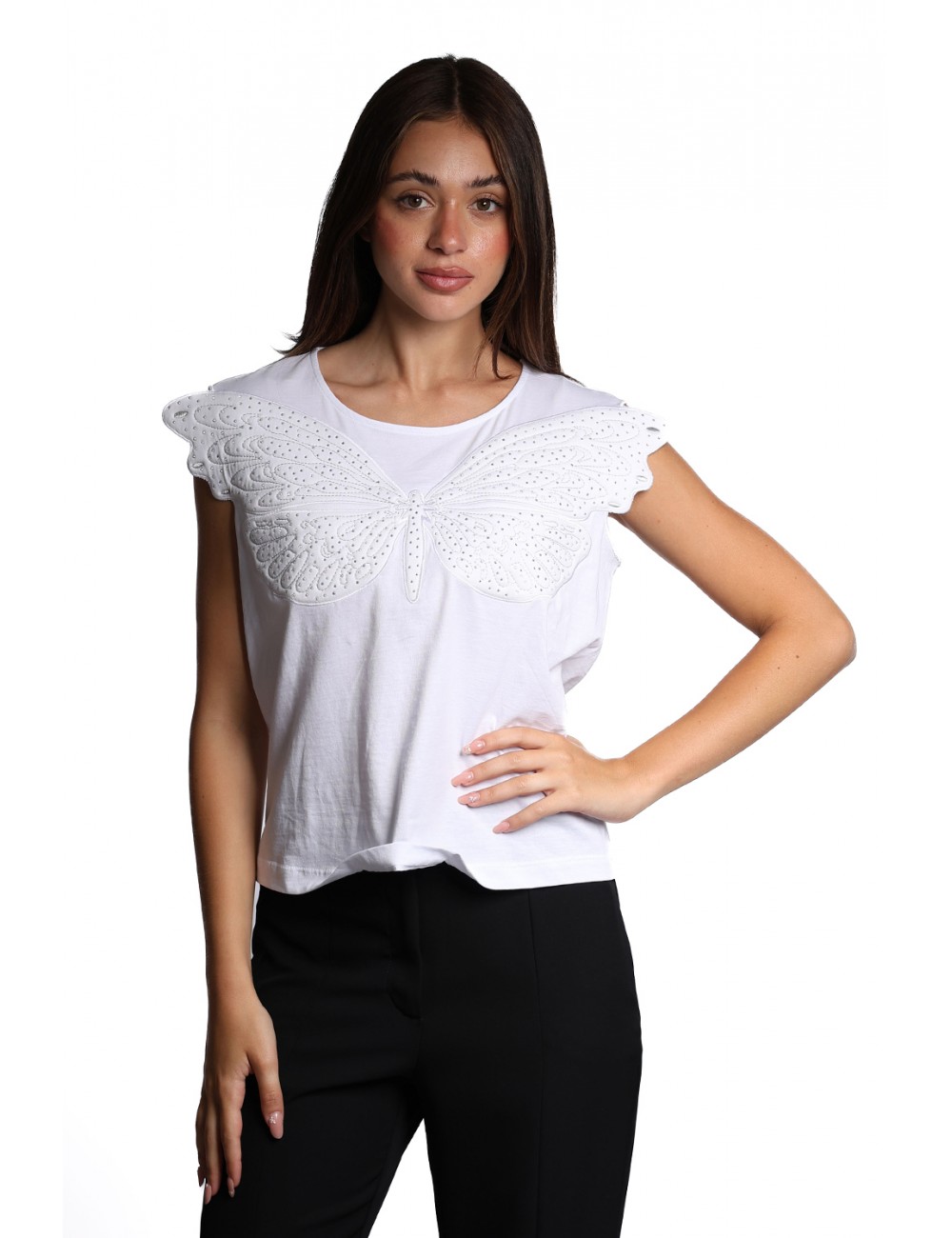 t-shirt jijil DONNA 0001 BIANCA - JPE24TS257 vista frontale