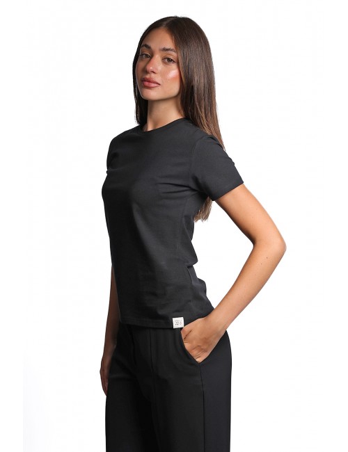 t-shirt peuterey DONNA NERA - MENTA 03 - PED5341 vista laterale