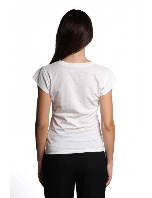 t-shirt censured DONNA OFF WHITE - TW 6456 T JSSG 01 vista posteriore