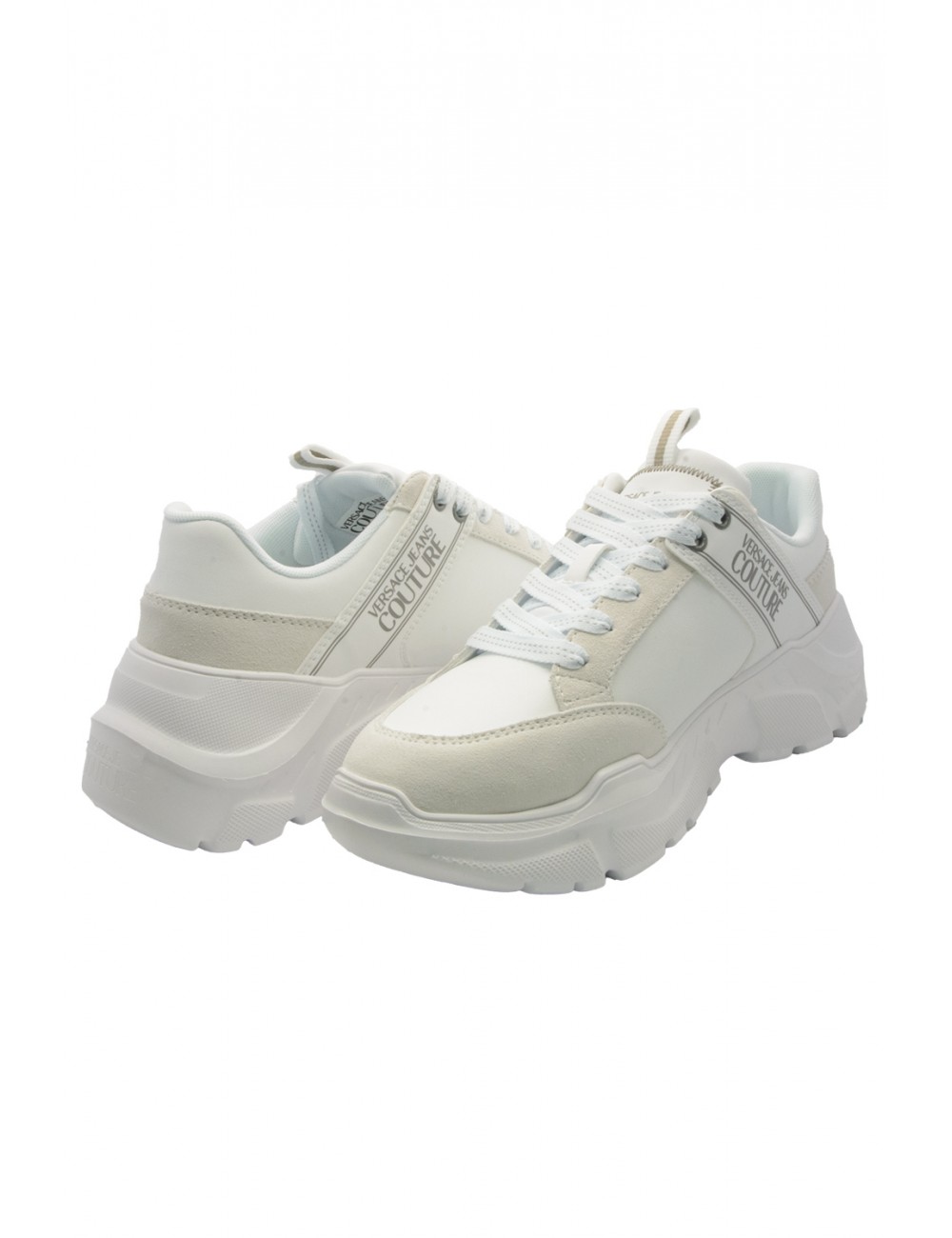 scarpe versace jeans couture UOMO BIANCHE 003 - 79YA3SC2 vista laterale