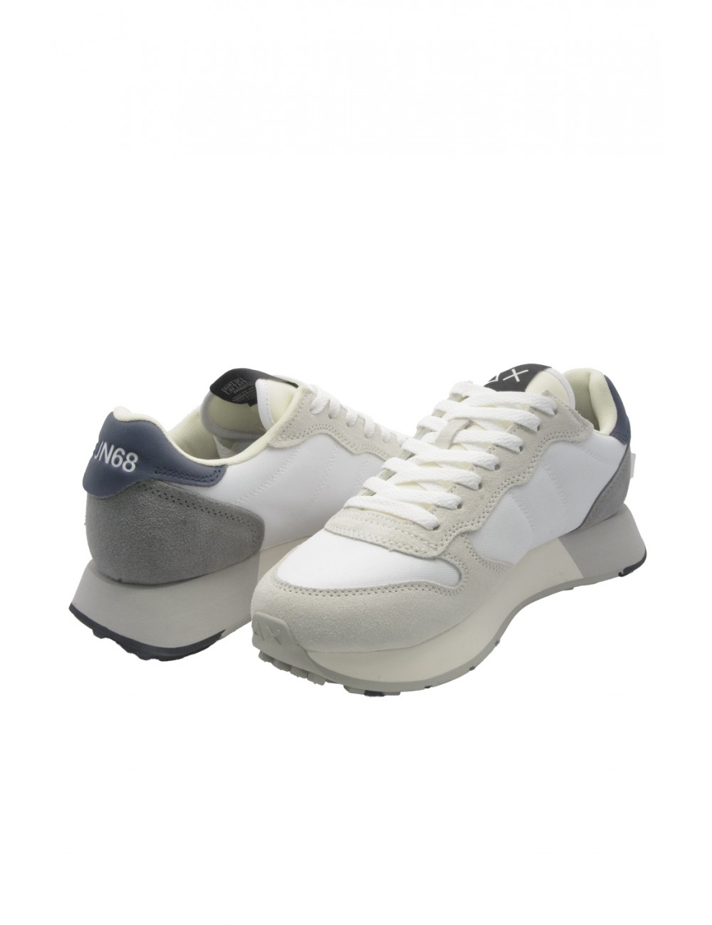 scarpe sun68 UOMO 01 BIANCHE - JAKI SOLID vista laterale