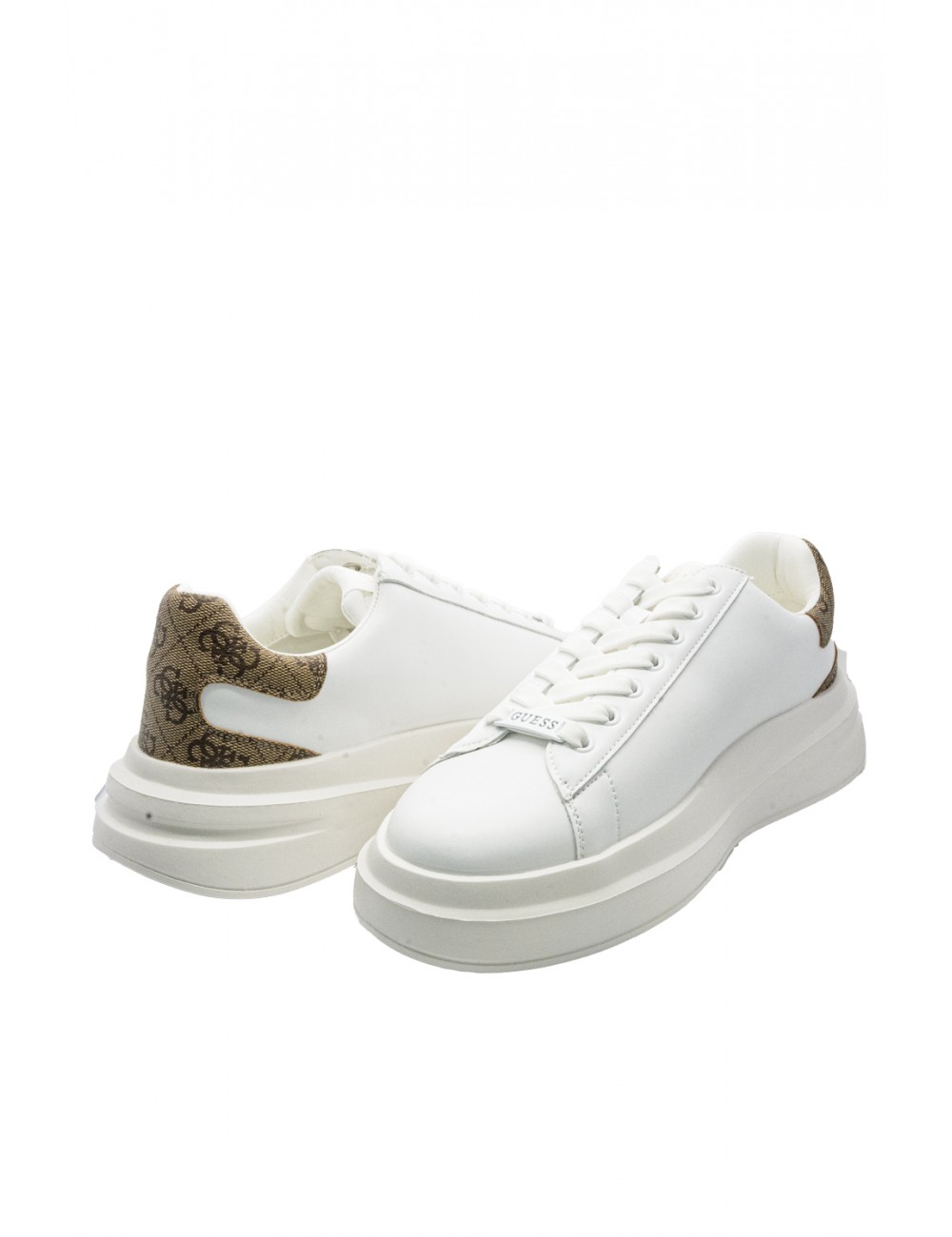 scarpe guess UOMO BIANCHE E BEIGE WBEIB - FMPVIBLEA12 vista laterale